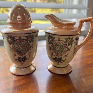 Vintage Tashiro Shoten Lustreware Berry Sugar Shaker Creamer Set